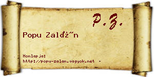 Popu Zalán névjegykártya